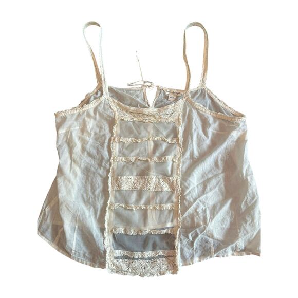 American Eagle- Y2K Cami- Small Cotton- Front ruffles- tiered sheer front - Picture 1 of 6